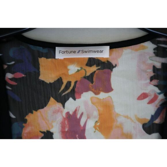 Fortune Swimwear Women's One Size Garden Floral Cold Shoulder Kimono Cover Up - Picture 5 of 6